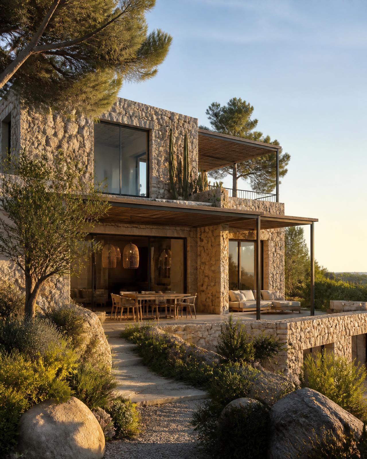 Natural stone in a residential project